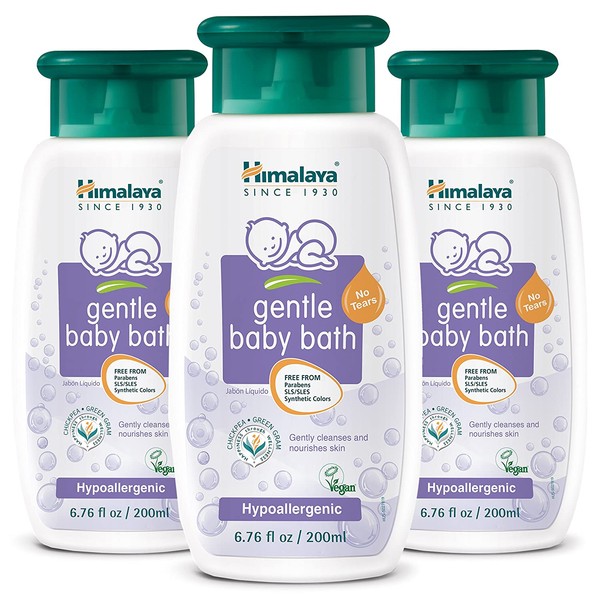 Himalaya Gentle Baby Bath, Gentle, Non-Irritating Cleanser for Nourishing Your Baby’s Skin, 6.76 oz, 3 Pack