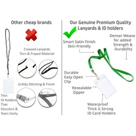 Durably Woven Lanyards & Vertical ID Badge Holders ~Premium Quality, Waterproof & Dustproof ~ for Moms, Teachers, Tours, Events, Businesses, Cruises & More (10 Pack, Mixed) by Stationery King