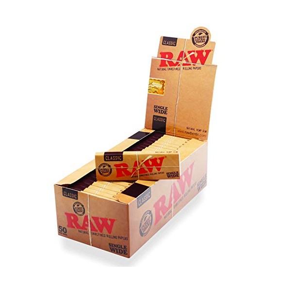 raw classic paper low classic paper hand roll single 70mm (1 box)