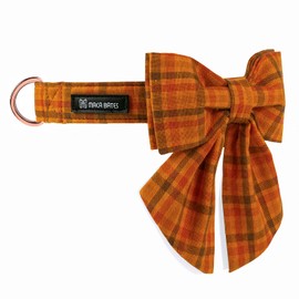 Maca Bates Dog Collar-Colorful Grid and Ripple Pattern Sailor Bow Tie,Adjustable Collar with Metal Buckle for Cat and Dog