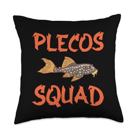 Plecostomus Pleco Fish Aquarium Food Tank Zebra Cave Throw Pillow, 18x18, Multicolor