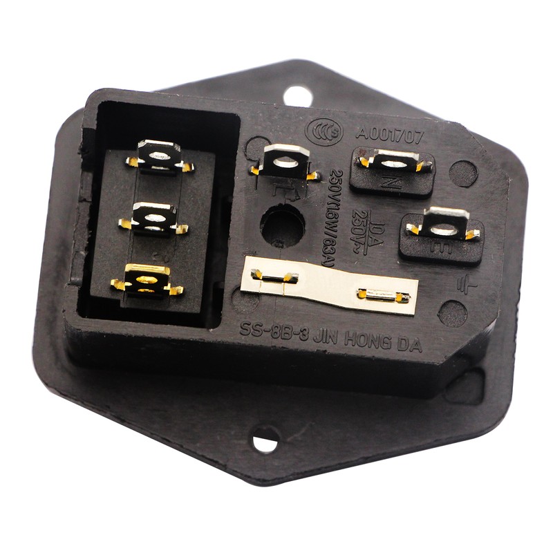 zdyCGTime 10A 250V AC Rocker Switch Power Socket 3 Pin