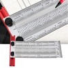 T Rule Stainless Steel Silver Scribing Ruler Woodworking Measuring Tool