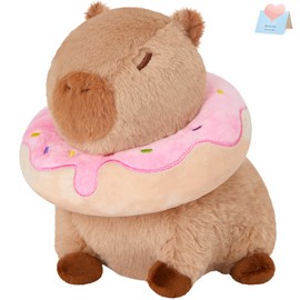 CozyWorld 10" Capybara Stuffed Animals,Donut Capybara Plush Toys,Kawaii Capybara with Donut Plushie Toys,Cute Capybara Birthday Gift for Kids Boys and Girls