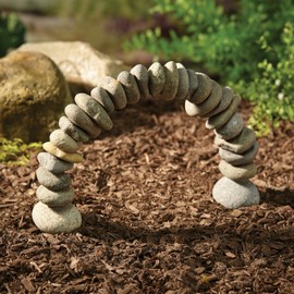 Rock Cairn Arch Sculpture Natural River Stone Arch Zen Garden Decor Statue Rocks Stacked,