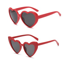 YAMEIZE Trendy Classic Love Heart Sunglasses - for Women Men Retro Heart Shaped Glasses Vintage Funny Party Outdoor