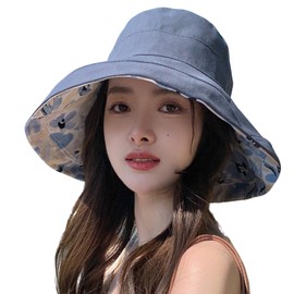 Shefun JP261 UV Protection Hat, Women's, Sun Protection Hat, 4.3 inches (11 cm), Wide Brim, Small Face Effect, 21.3 - 23.6 inches (54 - 60 cm), Head Circumference: 21.3 - 23.6 inches (54 - 60 cm), Sun