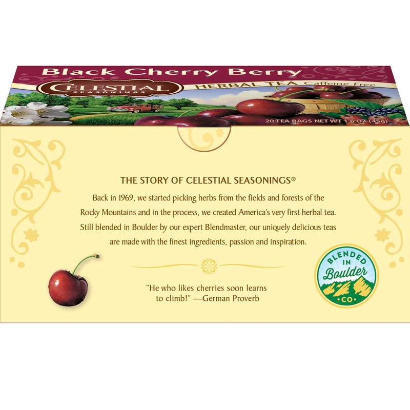 Celestial Seasonings Black Cherry Berry Herbal Tea, 20 Count