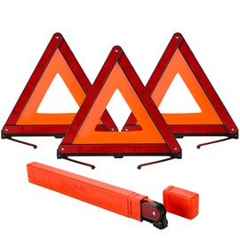 NYXOVA Warning Triangle Kit, Reflective Warning Road Safety Triangle Kit, Foldable Safety Triangle Kit Road Emergency Warning Reflector (3 Pack)