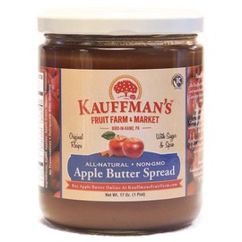 Kauffman Orchards Homemade Apple Butter Spread Variety Pack, Original & No Granulated Sugar Added, 34 Oz.