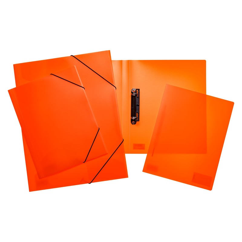 HERMA 19711 Ring Binders A4 Translucent Neon Orange, Pack of