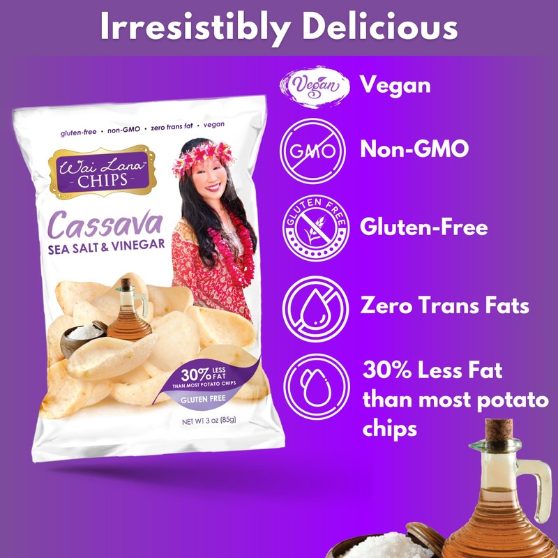 Cassava Chips Sea Salt and Vinegar (6 Pack of 3