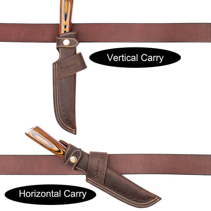 Gentlestache Horizontal Knife Sheath for 5 inch blade, Compact Draw,