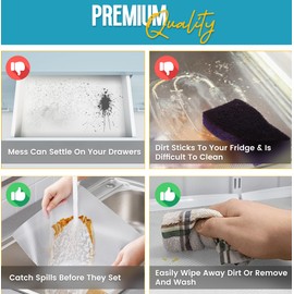 Kitchen Drawer Liners by Linda’s Essentials (30 x 500 cm) - Non-Slip Cupboard & Fridge Mats, Protects from Spills, Multi-Use Shelf & Cabinet Liner, Great Kitchen Accessory (Clear)