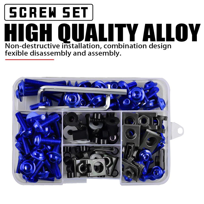 Adunsiaoto Motorcycle Fairing Screws Set Motorcycle, Fairing Windscreen Screws, Motorcycle