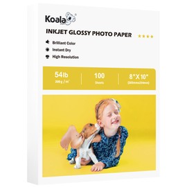 Koala Glossy Inkjet Photo Paper Thick 8X10 Inches 100 Sheets 54lb Picture Paper for Inkjet Printer Use DYE INK for Family Photos 200gsm