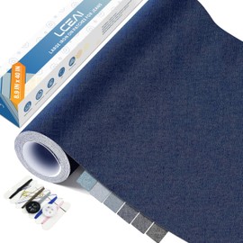 Extra Large Iron-on Patches for Jeans, Use Denim Iron-On Patches Inside and Out, 100% Cotton, Repair Denim Rips Holes & Decorating Kit (8.9"x40",Indigo Blue)