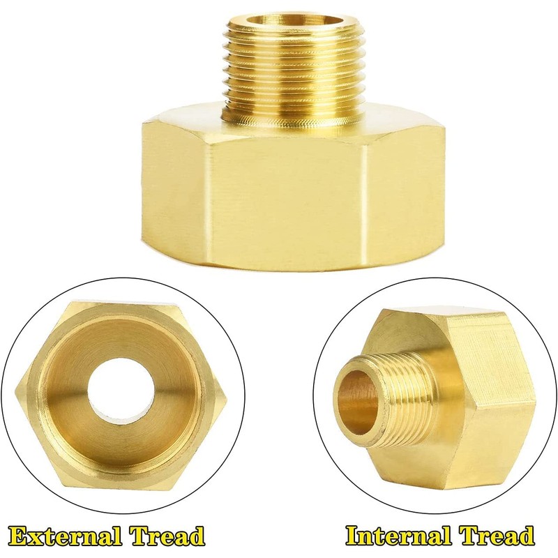 nutmanel 3/8 to 3/4 Inch Brass Reducer Extension with Sealing