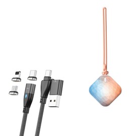 BoxWave Cable Compatible with orastone Rechargeable Hand Warmer - MagnetoSnap PD AllCharge Cable (100W), Magnet Charging Braided USB Type-C Micro - Jet Black