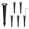Aluminum 6 Pack Ground Stakes, 6 Inches Metal Threaded Spike