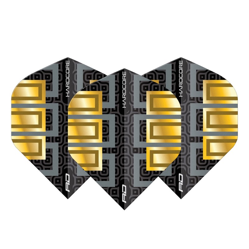 RED DRAGON Hardcore Premium Gold and Black Block Dart Flight