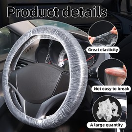 200pcs Disposable Steering Wheel Covers,Disposable Steering Wheel Protector with Elastic, Applicable to Cars, Trucks, Vans