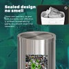 LEASYLIFE 4.8GALStainless Steel Bathroom Trash Can with Lid, Silver Trash