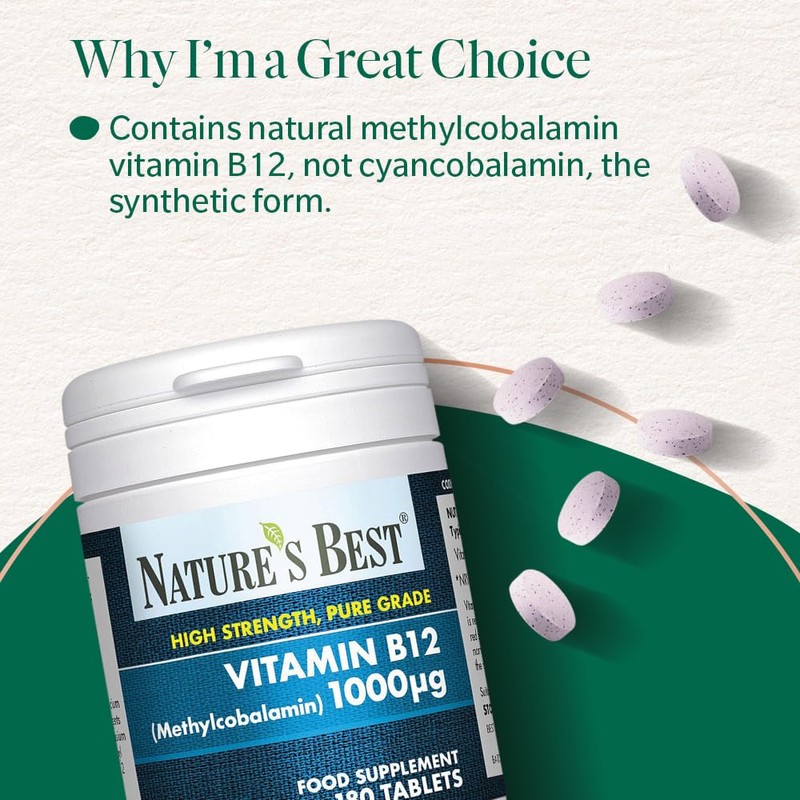 Nature's Best Vitamin B12 (Methylcobalamin) 1,000µg - High Strength Supplement