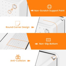 Criusia 6 Pack Large Size Clear Plastic Drawer Organizers, Versatile Acrylic Kitchen Drawer Organizer Stackable Bathroom Drawer Organizer Trays, Storage Bins for Makeup, Bathroom, Kitchen