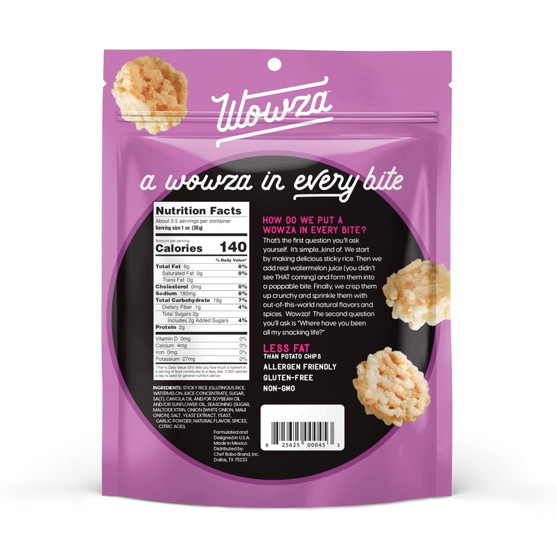 Wowza Sweet Maui Onion - Healthy Snacks, Mini Rice Cakes,