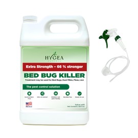 Hygea Natural Extra Strength Bed Bug & Mite Spray- Child & Pet friendly - Stain & Odor Free - 66% Stronger Natural Formula (128 oz)