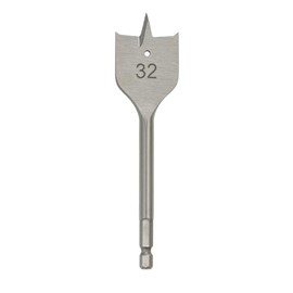 JD Brands Spade Drill Bits Set or Singles, Sizes 18mm, 20mm, 25mm, 32mm, For Softwood and Hardwood, Durable Steel, DIY and Trade Use (32mm)