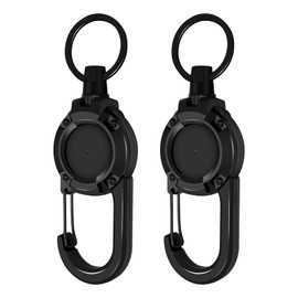 FutrLiv 2-Pack Heavy Duty Retractable Key Fob with 60cm Steel Cord, Extendable Lanyard for ID Badge, Key Cards, and Key Rings – Durable & Convenient Accessory