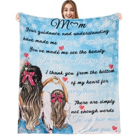 Sagreeny Mom Gifts,Birthday Gifts for Mum Blanket, Lightweight Warm Soft Cozy Flannel Fleece Throw Blanket for Mothers Day, Birthday Thanksgiving Gifts for Mum (Mom, 130x150cm)