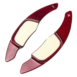 SK CUSTOM Steering Wheel Shift Paddle Extended Shifter Trim Cover compatible with VOLKSWAGEN GOLF 7 SCIROCCO SAGITAR GLI LAMANDO GTS POLO GTI Carbon Fiber Car Accessories Gloss Red