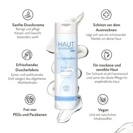 HAUTALLERLIEBST Shower Balm, 250 ml, Shower Gel for Dry Skin, Care for Sensitive Skin, Cleaning with Pleasant Fragrance, Shower Lotion