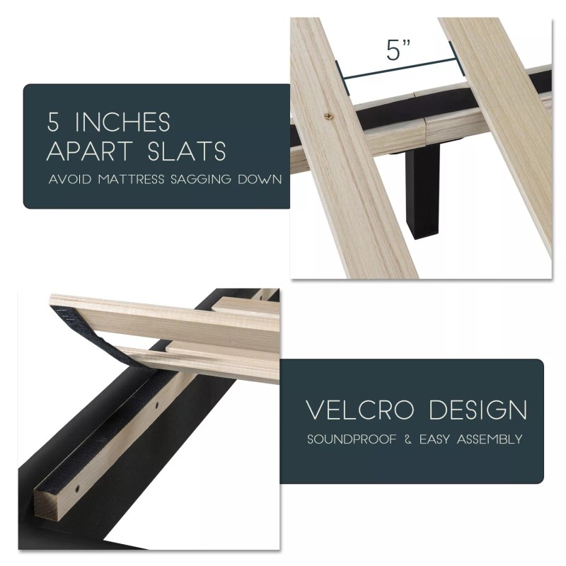 Lov4ever Full Queen King Size Upholstered Platform Bed Frame with