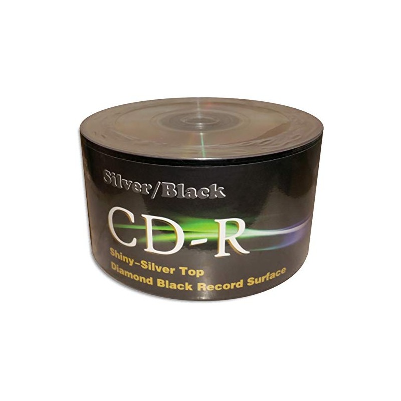 Silver/BLACK 52X 80-Min CD-R's (Shiny-Silver Top, BLACK Bottom) 100-Pak (2
