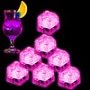 Light Up Ice Cubes for Drinks, 12 PCS Pink LED