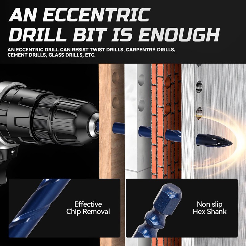 Upgraded SONCHIE Serrated Masonry Drill Bit Set - 1/4 to