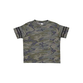 RABBIT SKINS Toddler Fine Jersey Short Sleeve Football Tee, Vintage Camo/Vintage Smoke, 2T
