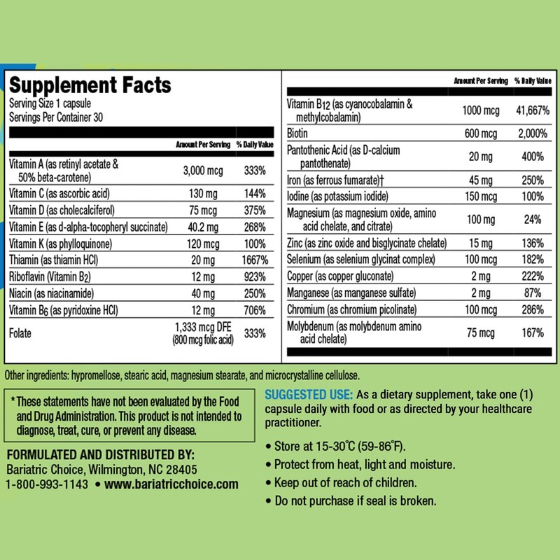 Bariatric Choice Once-Daily Bariatric Multivitamin with 45 mg of Iron