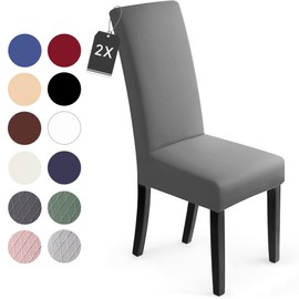 Chair Covers, 2 covers, Stretch Chair Covers, Elastic Modern Covers, Elastane Stretch Covers, Chair Covers, Bi-Elastic Fitted Cover, Very Easy to Clean and Durable, Universal (pack of 2, Taupe) - J