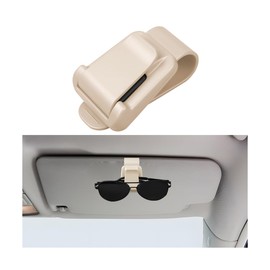 HZEL Sunglass Holder for Car Visor, Vehicle Eyeglasses Ticket Card Clip Hanger, Automotive Interior Sun Visor Glasses Organizer Accessories, Universal for SUV, Sedan, Truck(Beige)
