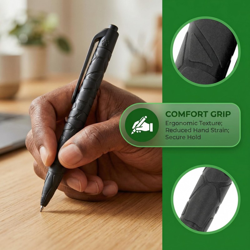 Green Mila Ballpoint Pens, 1.0mm Medium Point Black Ink, Smooth