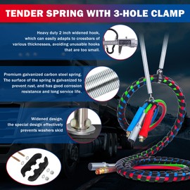 CheeMuii 15 FT Semi Truck Air Line Hose Assembly with Tender Spring & Gladhands & Handles Rubber Air Brake Hoses Kit for Truck Trailer Tractor - (Red & Blue Color-Coded)