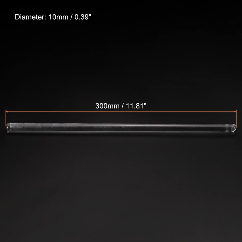 MECCANIXITY 3.3 Borosilicate Glass Stick 11.81" Length 10mm Dia Stir