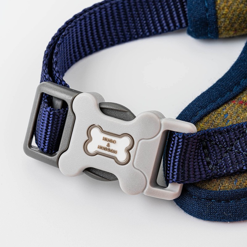 HUGO & HUDSON Tweed Dog Harness No Pull Adjustable Rear