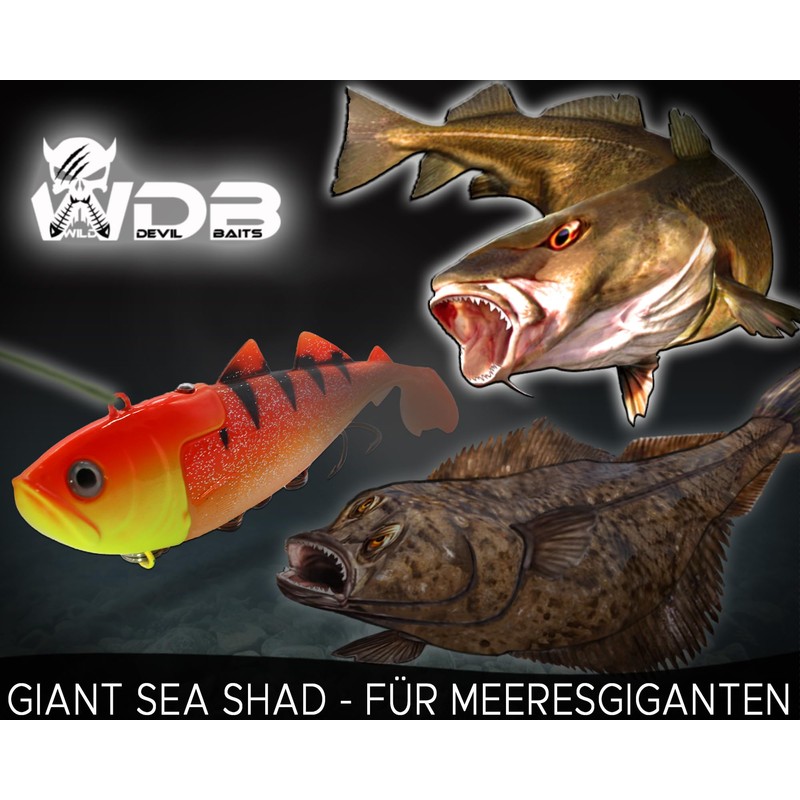Angel-Berger Wild Devil Baits Gaint Sea Shad Halibut Pollock Bait
