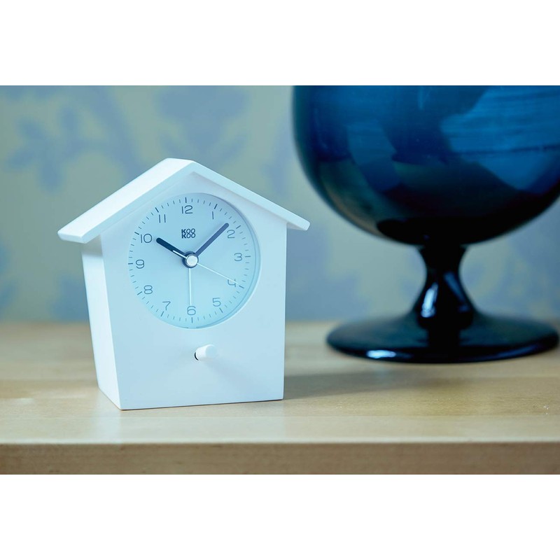 KOOKOO EarlyBird Weiß, Wecker mit Vogelmelodie (Originalaufnahme) oder Dreiklangton